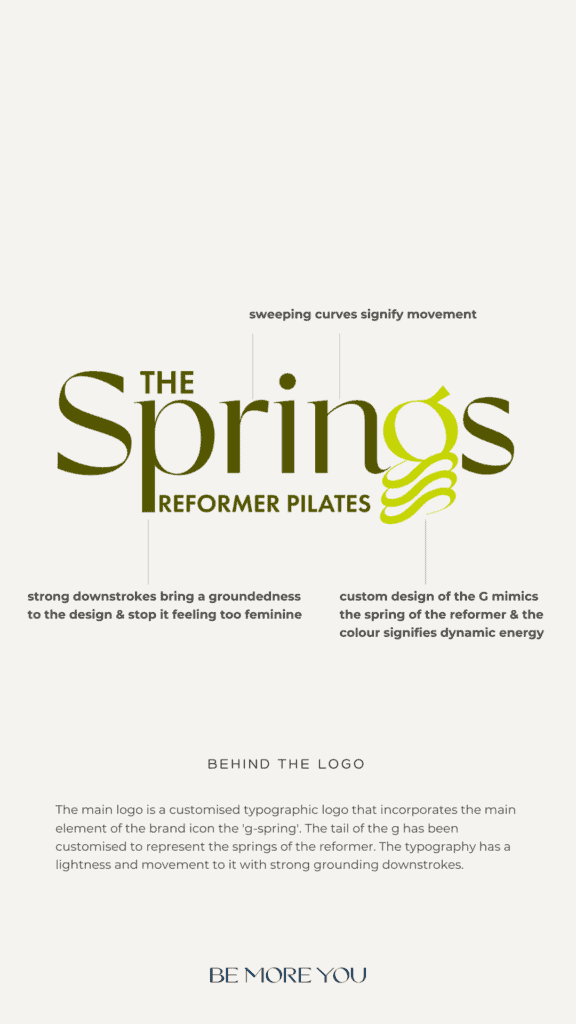 The Springs Reformer Pilates Brand Design_behind the logo