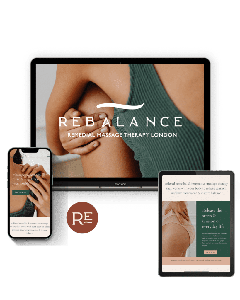 Rebalance massage therapy brand and web design