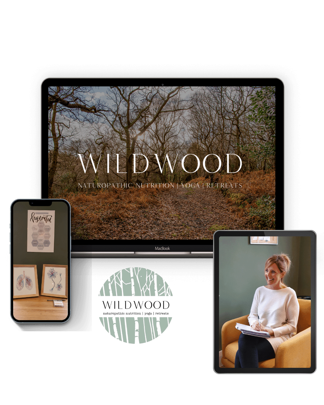 Wildwood Naturopathic nutritionist and yoga retreat brand design and web design