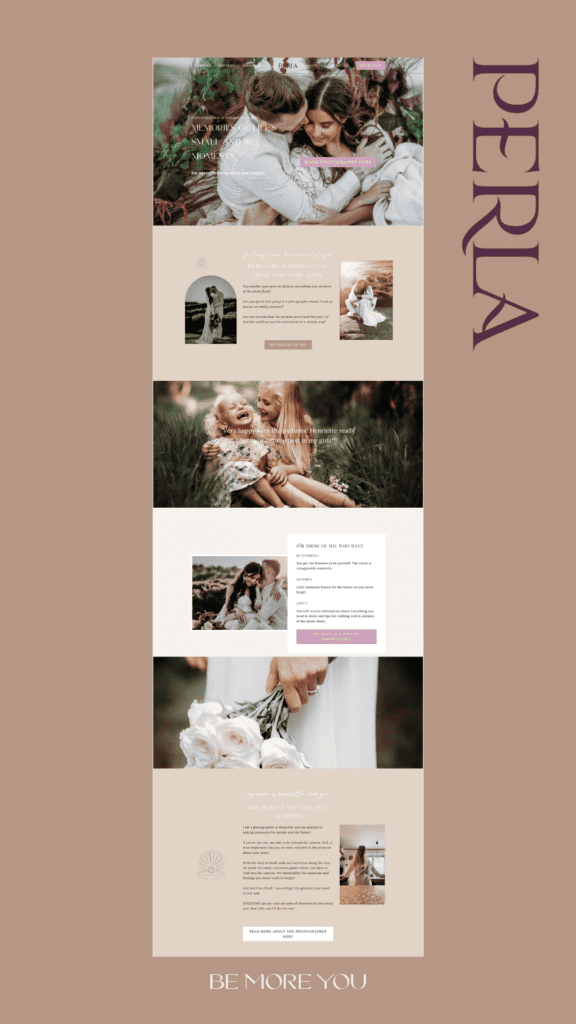 perla photography website design_hero section homepage