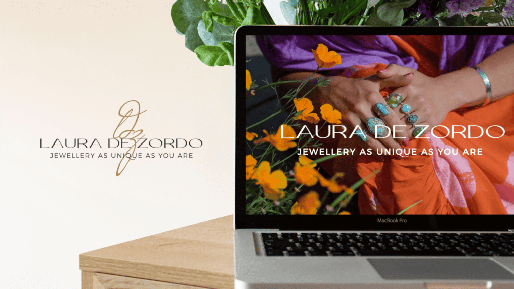 Laura de zordo brand design on a laptop