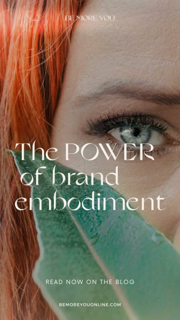 Photo of Danielle Garber Brand Strategist with words The power of brand embodiment