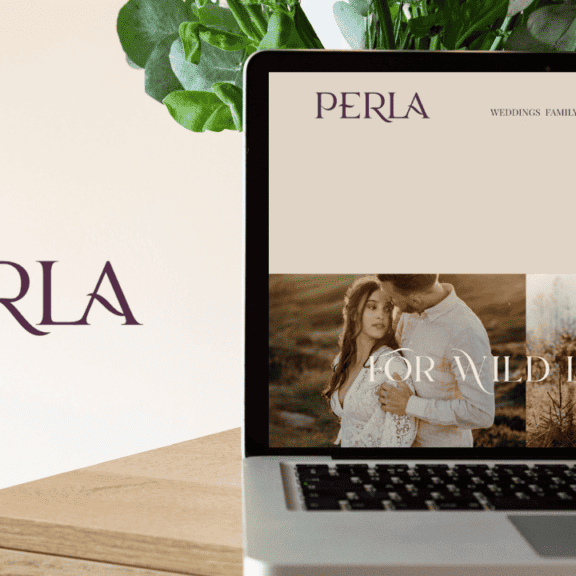 perla photography brand magic reveal on laptop